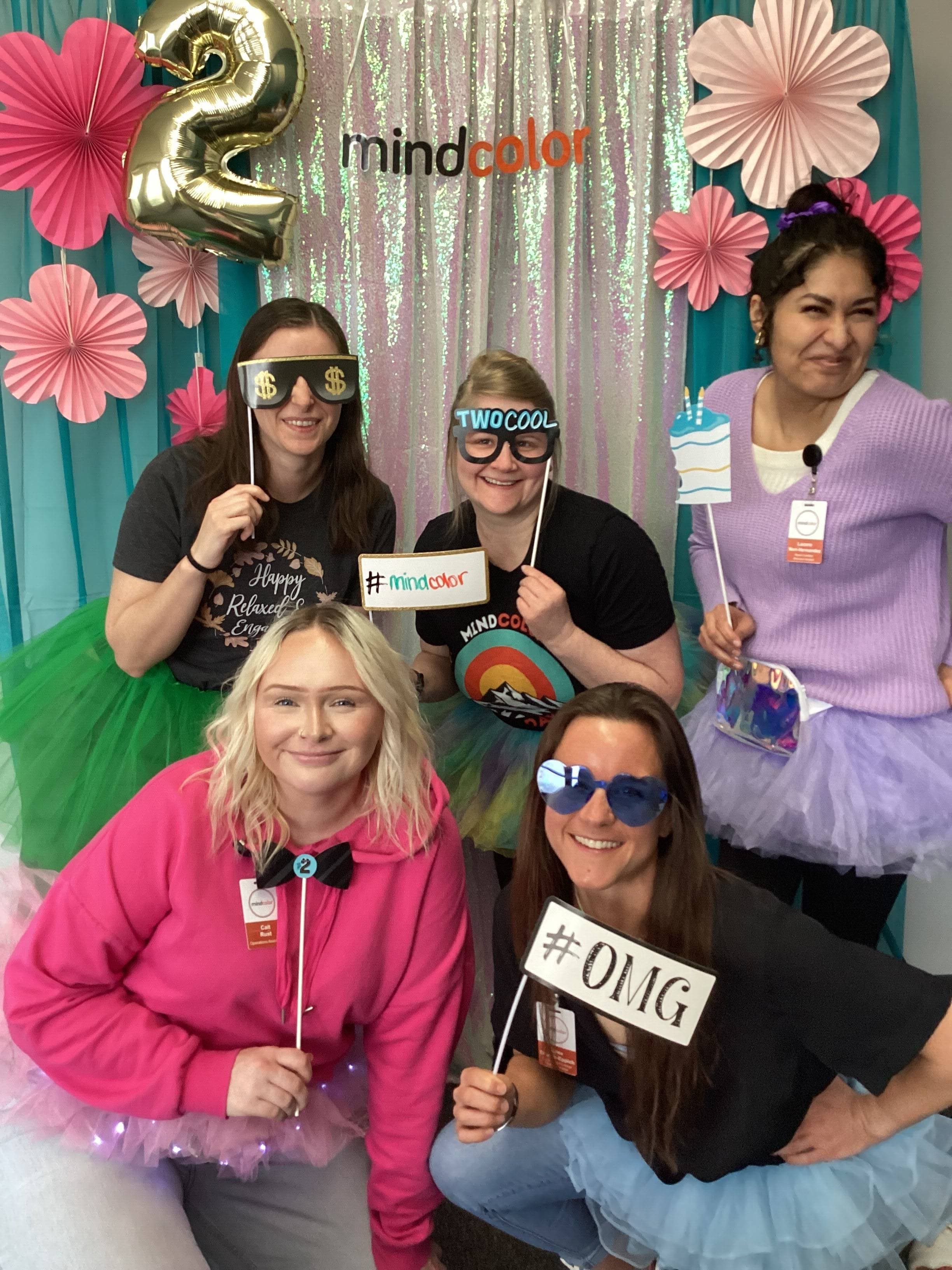 Mindcolor team members collaborating in modern therapy center